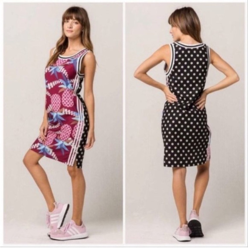 Adidas x Farm Rio Stylish Pineapple and Polka Dot Print Dress